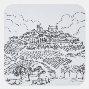 Sancerre Wijngaarden Loire Vallei, Frankrijk Vierkante Sticker