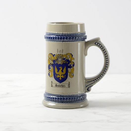 Sanchez Coat of Arms Stein Bierpul (Rechts)