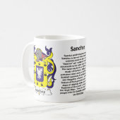 Sanchez Family Crest op een mok (Voorkant links)