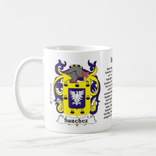 Sanchez Family Crest op een mok (Links)