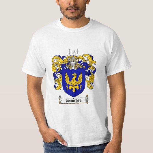 Sanchez Family Crest - Sanchez Coat of Arms T-shirt (Voorkant)
