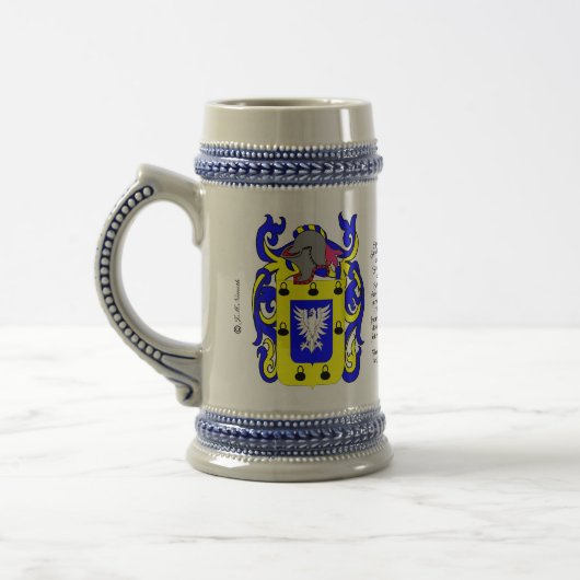 Sanchez Family Crest Stein Bierpul (Links)