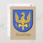 Sanchez Family Heraldic Shield Briefkaart (Voorkant / Achterkant)