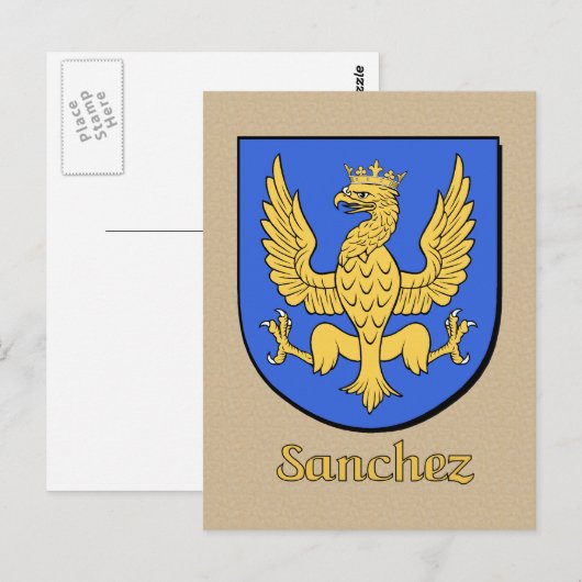 Sanchez Family Heraldic Shield Briefkaart (Voorkant / Achterkant)