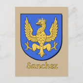 Sanchez Family Heraldic Shield Briefkaart (Voorkant)