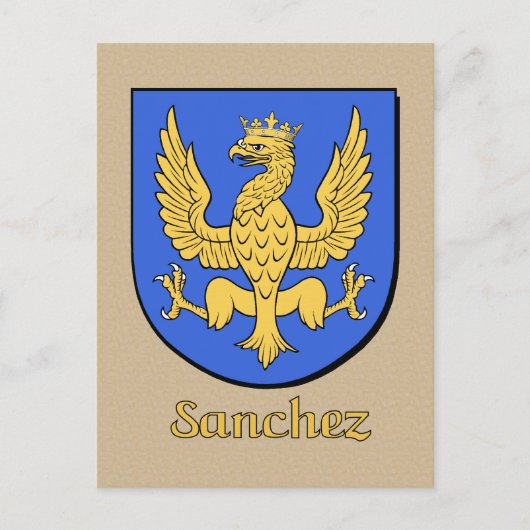 Sanchez Family Heraldic Shield Briefkaart (Voorkant)