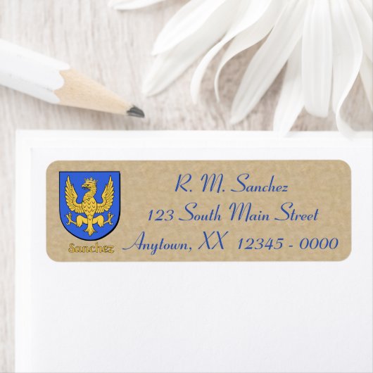 Sanchez Heraldic Shield Etiket (Insitu)