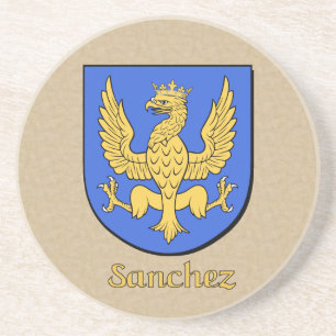 Sanchez Heraldic Shield Zandsteen Onderzetter