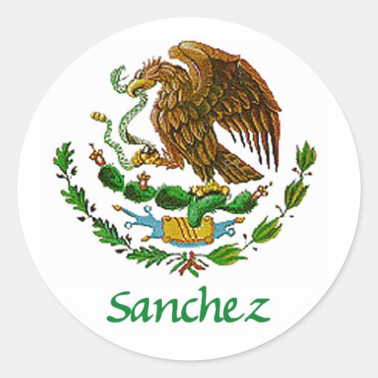 Sanchez Mexican National Seal Ronde Sticker (Voorkant)