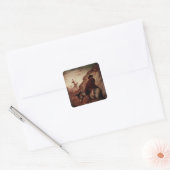Sancho en Don Quixote, 19e eeuw Vierkante Sticker (Envelop)