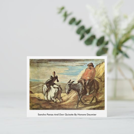 Sancho Panza en Don Quixote van Honore Daumier Briefkaart (Staand voorkant)