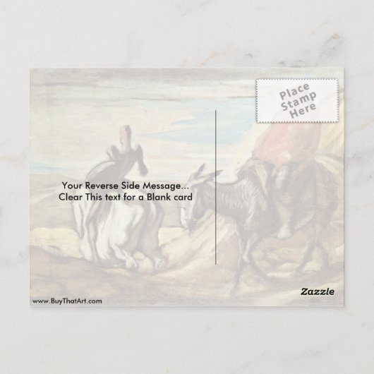 Sancho Panza en Don Quixote van Honore Daumier Briefkaart (Achterkant)