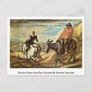 Sancho Panza en Don Quixote van Honore Daumier Briefkaart