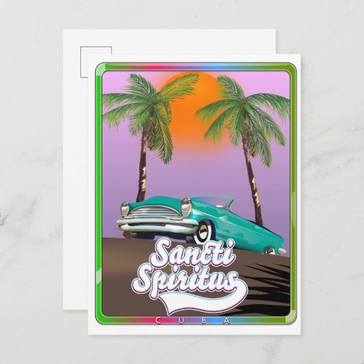 sancti spiritus Cuba reisposter. Uitnodiging Briefkaart (Voorkant / Achterkant)