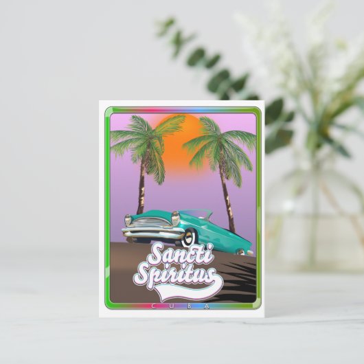 sancti spiritus Cuba reisposter. Uitnodiging Briefkaart (Staand voorkant)