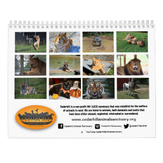 Sanctiecalender 2019 voor dieren in Cedarhill Kalender