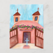 Sanctuario de Chimayo Waterverf New Mexico CUSTOM Briefkaart (Voorkant)