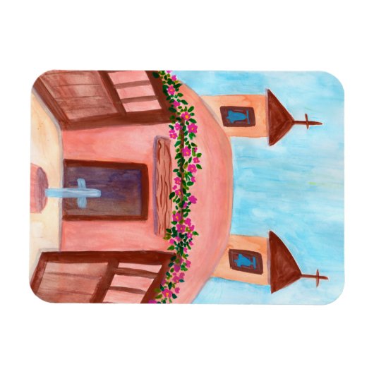 Sanctuario de Chimayo Waterverf New Mexico Magneet (Horizontaal)