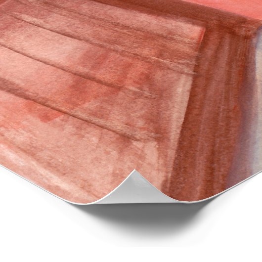 Sanctuario de Chimayo Waterverf New Mexico Poster (Hoek)