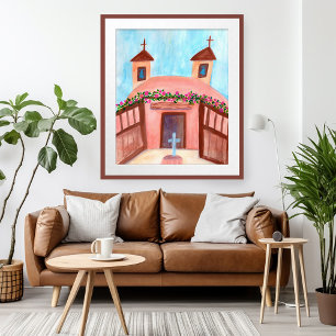 Sanctuario de Chimayo Waterverf New Mexico Poster