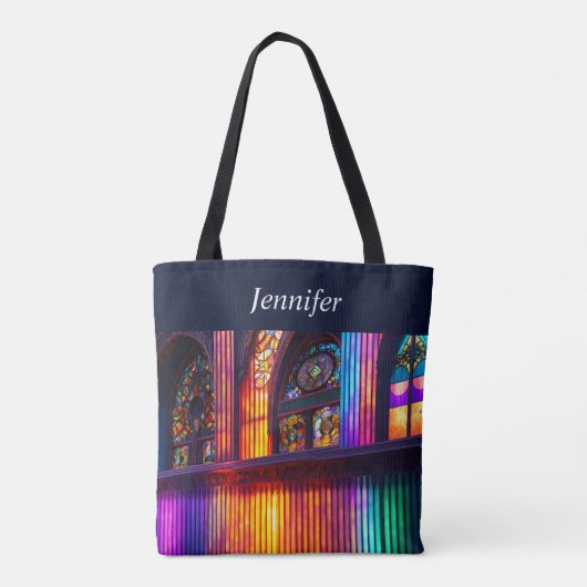 Sanctuarium | Kunst van de regenboogkerk Tote Bag (Achterkant)