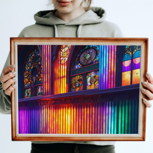Sanctuarium | Rainbow Church Interior Poster