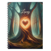 Sanctuary in de dennen gepersonaliseerd Notitieboe Notitieboek (Voorkant)