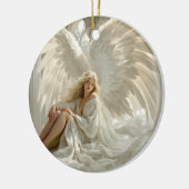 Sanctum of Wings: Engel in de Hallen van Licht Keramisch Ornament (Links)