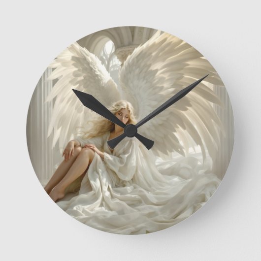 Sanctum of Wings: Engel in de Hallen van Licht Ronde Klok (Voorkant)