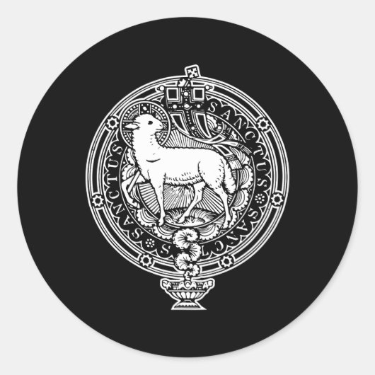 Sanctus Agnus Dei Lamb God katholieke traditioneel Ronde Sticker (Voorkant)