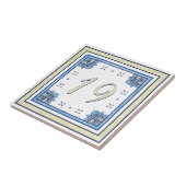 Sand and Blue Big House Number Tegeltje (Zijkant)