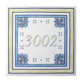 Sand and Blue Small House Number Tegeltje (Voorkant)