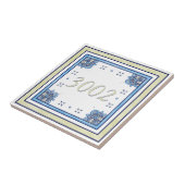 Sand and Blue Small House Number Tegeltje (Zijkant)