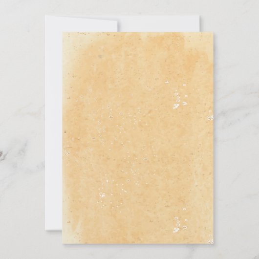 Sand and Seashells/Beach Wedding Invitation Kaart (Achterkant)