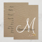Sand and Starfishes Beach Wedding Invitation Kaart (Voorkant / Achterkant)