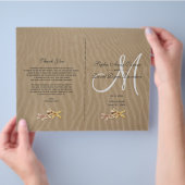 Sand and Starfishes Beach Wedding Program Flyer (Hand)