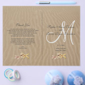 Sand and Starfishes Beach Wedding Program Flyer (Enkel)