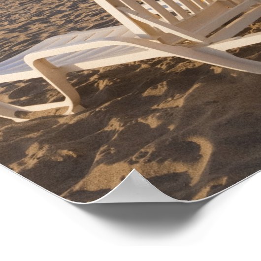 Sand Beach Chairs with Umbrella Poster (Hoek)