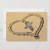 Sand Beach Heart Cross katholieke bruiloft Uitnodi Kaart (Achterkant)