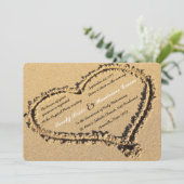 Sand Beach Heart Cross katholieke bruiloft Uitnodi Kaart (Staand voorkant)