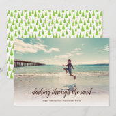 Sand Beach Kerstfotofeestdag doorbreken Feestdagenkaart (Voorkant / Achterkant)