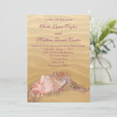 Sand Beach Seashells Beach Wedding Kaart (Staand voorkant)