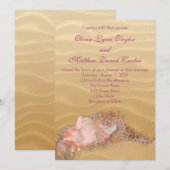 Sand Beach Seashells Beach Wedding Kaart (Voorkant / Achterkant)