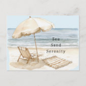 Sand Beach Serenity Umbrella Briefkaart (Voorkant)