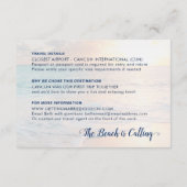Sand Beach Wedding Details Accommodatie Reis Informatiekaartje (Achterkant)