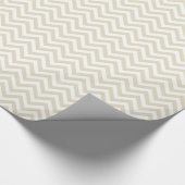 Sand Beige and White Large Chevron Pattern V Cadeaupapier (Hoek)