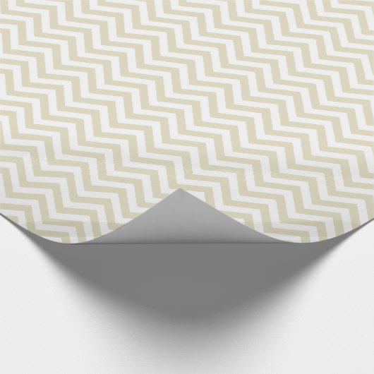 Sand Beige and White Large Chevron Pattern V Cadeaupapier (Hoek)