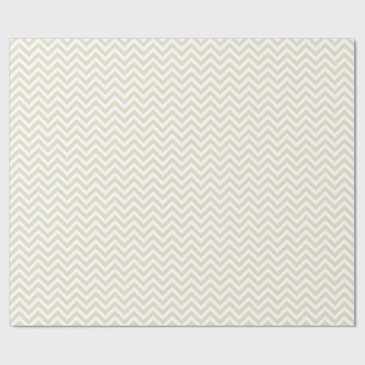 Sand Beige and White Large Chevron Pattern V Cadeaupapier (Vlak)