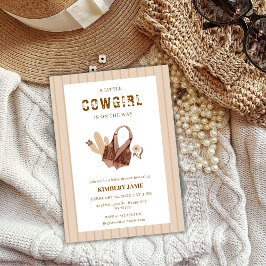 Sand Beige Boho Westerne Cactus Cowgirl Baby showe Kaart