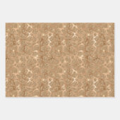 Sand Beige Gold Peach Glitter Giraffe Print Inpakpapier Vel (Voorkant 2)